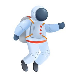 卡通宇航员航天员太空漂浮人物元素GIF动态图航天元素